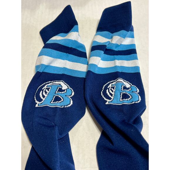 2 PEAR Sox Striped Baseball Softball Football Compression Socks Blue Large New - Picture 3 of 6